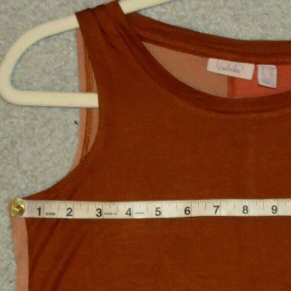 NEW NWOT LOGO Layers Lori Goldstein Color Block Knit Tank Tunic Top Sienna XXS - Picture 12 of 16